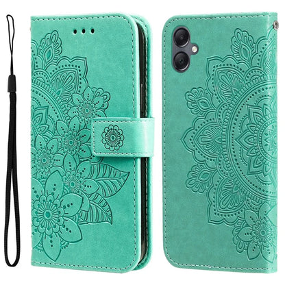For Samsung Galaxy A05 4G Case Flower Imprinted PU Leather Wallet Cell Phone Cover
