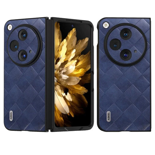 ABEEL For Oppo Find N3 5G Case PU Leather Grid Texture Shockproof Phone Cover