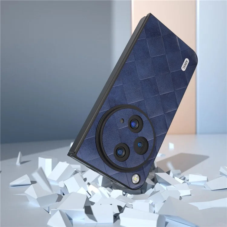 ABEEL For Oppo Find N3 5G Case PU Leather Grid Texture Shockproof Phone Cover