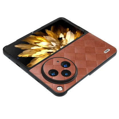 ABEEL For Oppo Find N3 5G Case PU Leather Grid Texture Shockproof Phone Cover