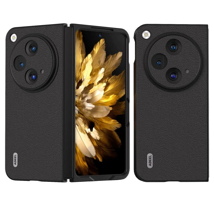 ABEEL For Oppo Find N3 5G Case Textured Genuine Cow Leather Protective Cover