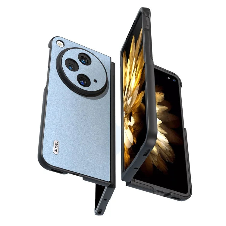 ABEEL For Oppo Find N3 5G Case Textured Genuine Cow Leather Protective Cover