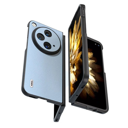 ABEEL For Oppo Find N3 5G Case Textured Genuine Cow Leather Protective Cover