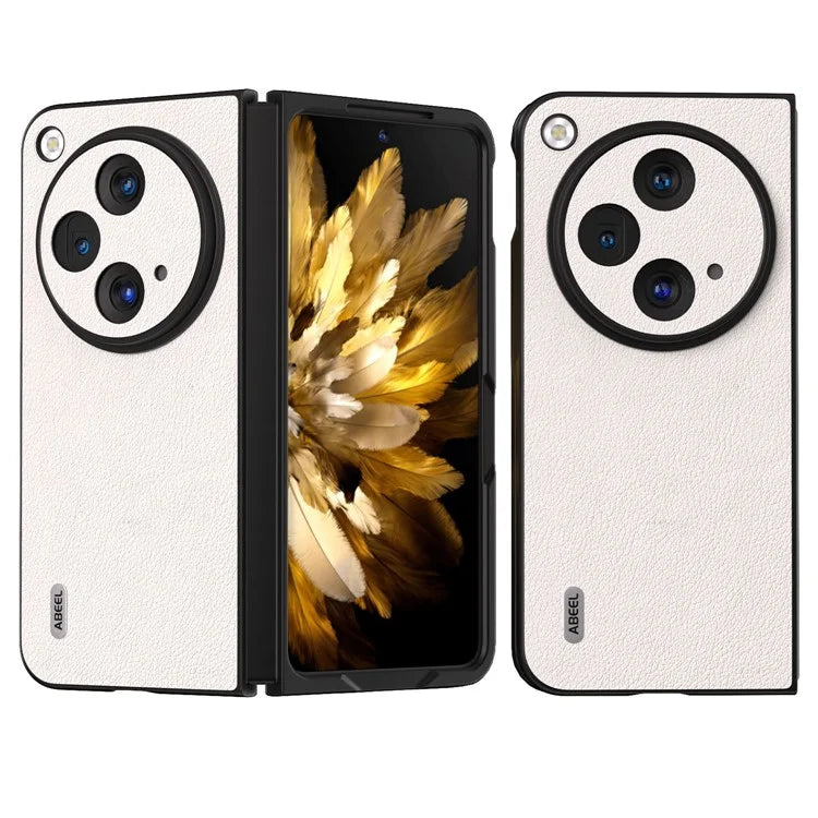 ABEEL For Oppo Find N3 5G Case Textured Genuine Cow Leather Protective Cover