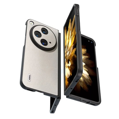 ABEEL For Oppo Find N3 5G Case Textured Genuine Cow Leather Protective Cover