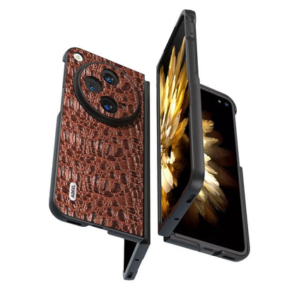 ABEEL For Oppo Find N3 5G Case Genuine Cow Leather Canopy Texture Phone Back Cover