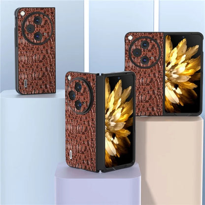 ABEEL For Oppo Find N3 5G Case Genuine Cow Leather Canopy Texture Phone Back Cover