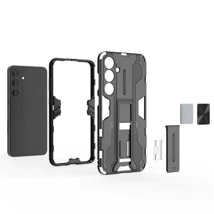 For Samsung Galaxy S24+ Case Kickstand PC+TPU Cell Phone Cover