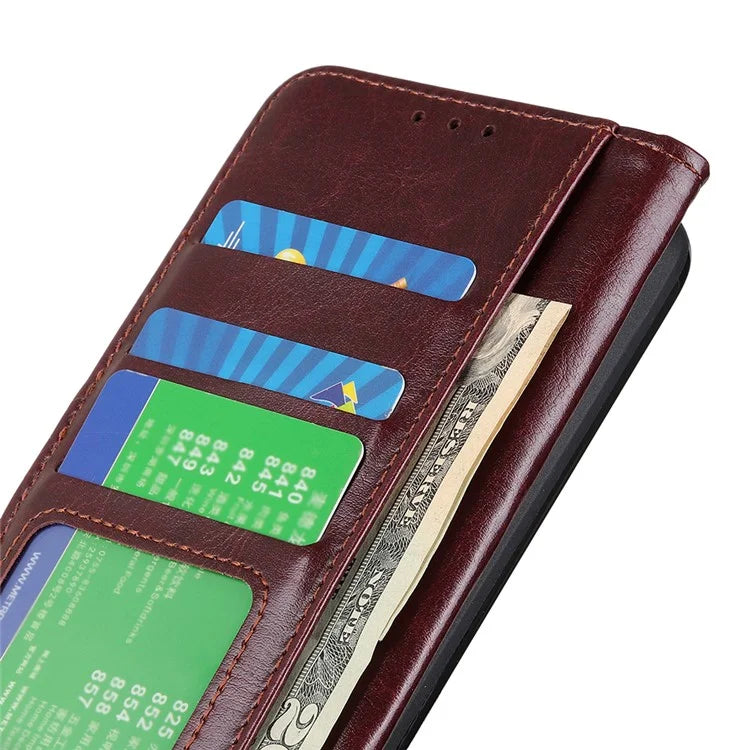 For Samsung Galaxy A25 5G (Global) (161.0 x 76.5 x 8.3mm) Case Crazy Horse Texture Wallet Stand Cover