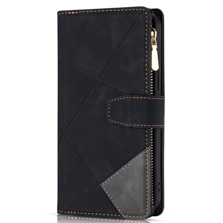 For Samsung Galaxy A15 4G Case Lines Imprinted Leather Wallet Phone Cover