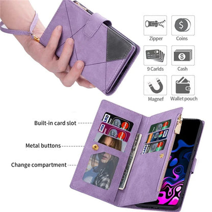 For Samsung Galaxy A15 4G Case Lines Imprinted Leather Wallet Phone Cover