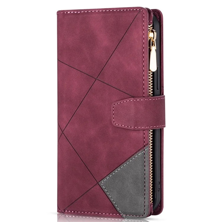 For Samsung Galaxy A15 4G Case Lines Imprinted Leather Wallet Phone Cover