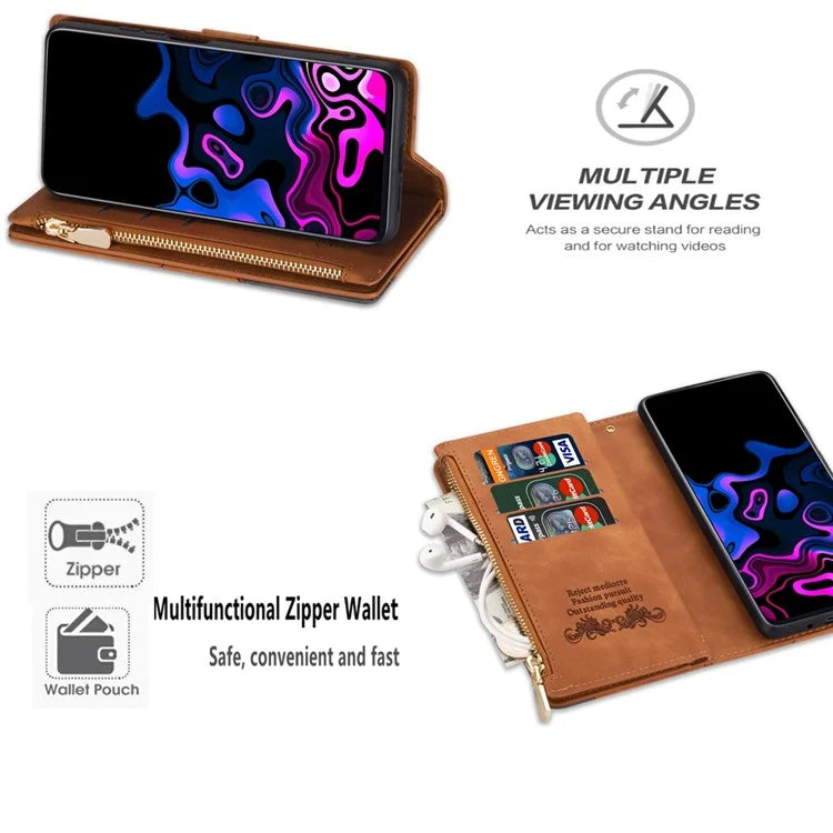 For Samsung Galaxy A15 4G Case Lines Imprinted Leather Wallet Phone Cover