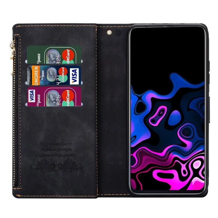 For Samsung Galaxy A05s 4G Case Zipper Pocket PU Leather Phone Cover