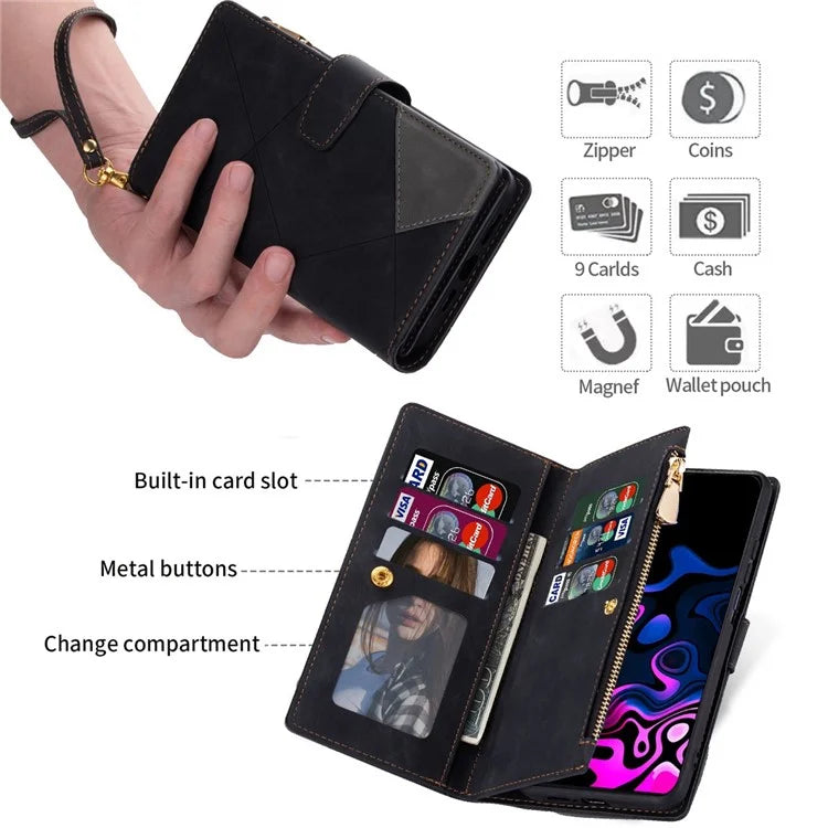 For Samsung Galaxy A05s 4G Case Zipper Pocket PU Leather Phone Cover