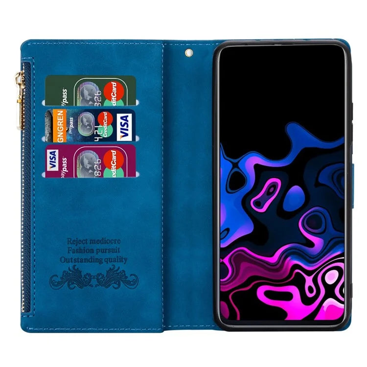 For Samsung Galaxy A05s 4G Case Zipper Pocket PU Leather Phone Cover