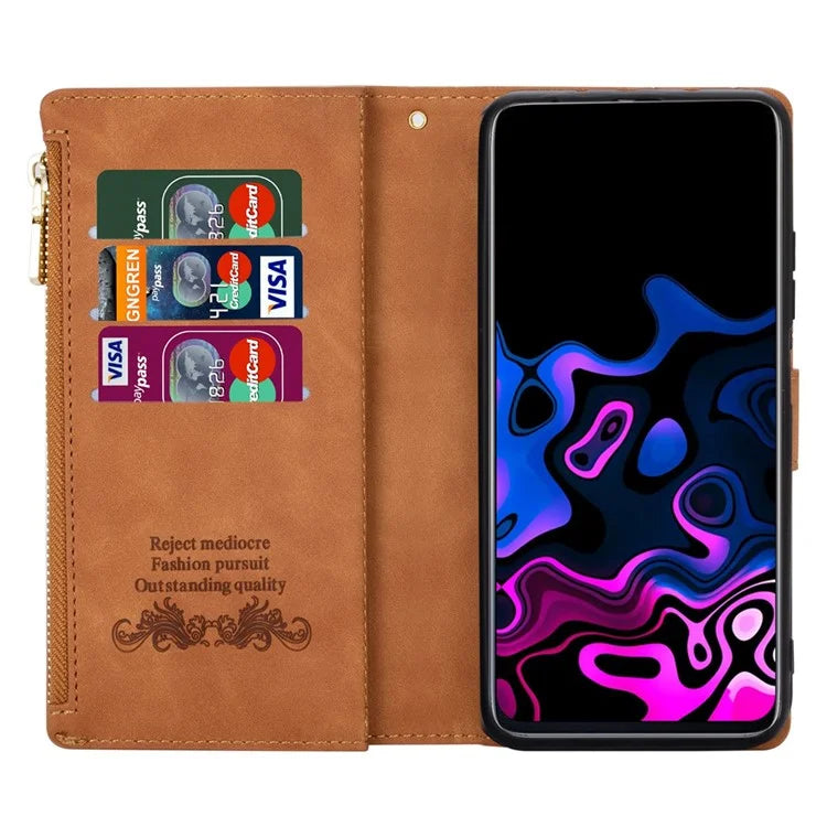 For Samsung Galaxy A05s 4G Case Zipper Pocket PU Leather Phone Cover