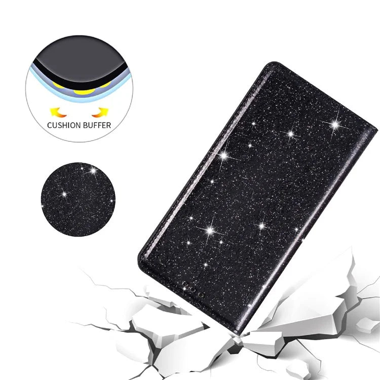 For Samsung Galaxy A05s 4G Case Glittery PU Leather Stand Phone Cover