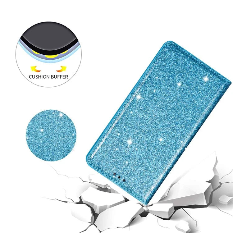 For Samsung Galaxy A05s 4G Case Glittery PU Leather Stand Phone Cover