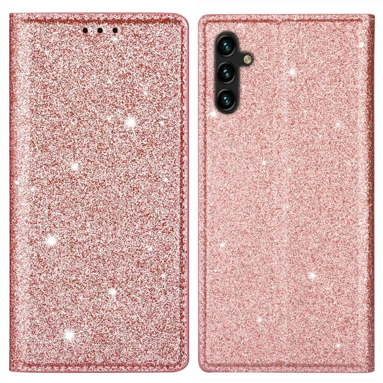 For Samsung Galaxy A05s 4G Case Glittery PU Leather Stand Phone Cover