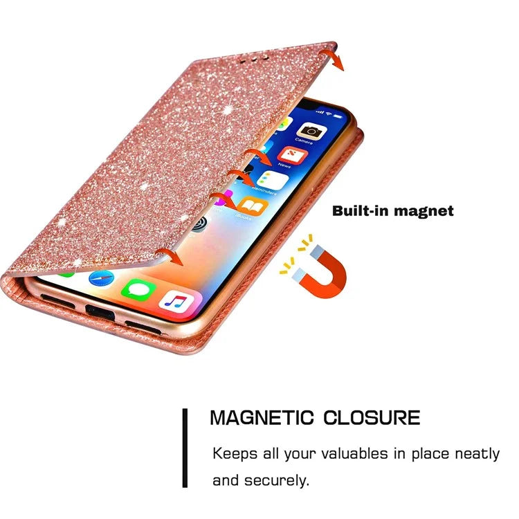 For Samsung Galaxy A05s 4G Case Glittery PU Leather Stand Phone Cover