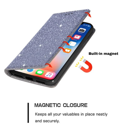 For Samsung Galaxy A05s 4G Case Glittery PU Leather Stand Phone Cover