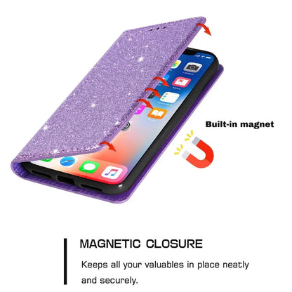 For Samsung Galaxy A05s 4G Case Glittery PU Leather Stand Phone Cover