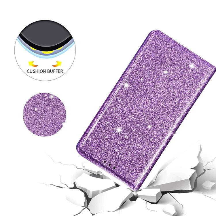For Samsung Galaxy A05s 4G Case Glittery PU Leather Stand Phone Cover