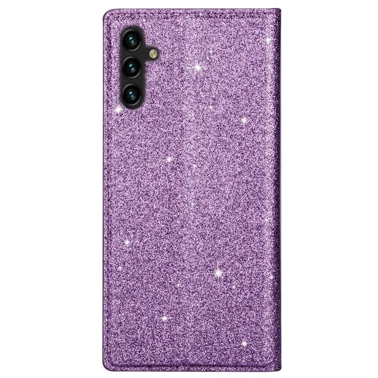 For Samsung Galaxy A05s 4G Case Glittery PU Leather Stand Phone Cover