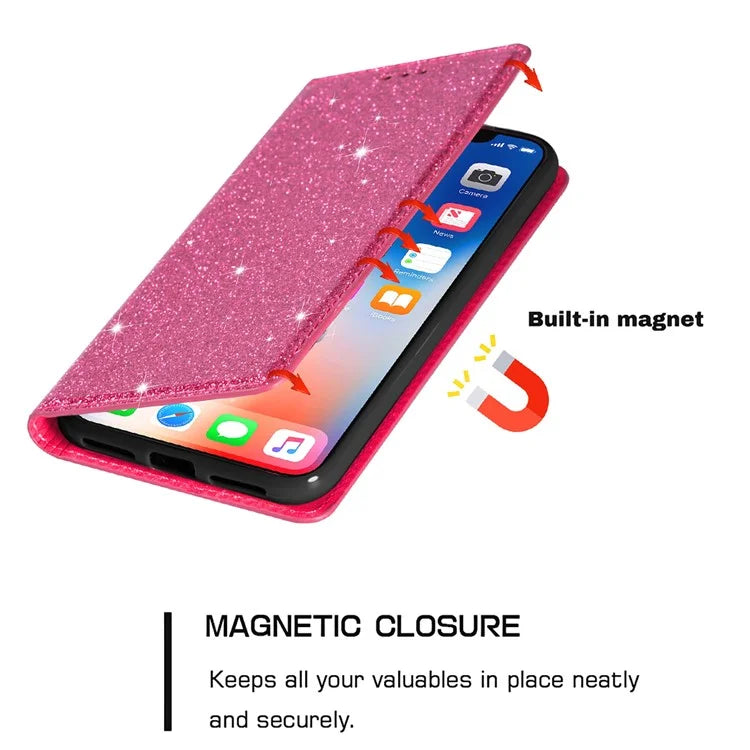 For Samsung Galaxy A05s 4G Case Glittery PU Leather Stand Phone Cover