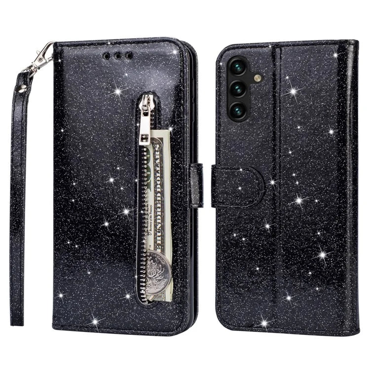 For Samsung Galaxy A05s 4G Case Zipper Pocket Leather Cover with Wallet