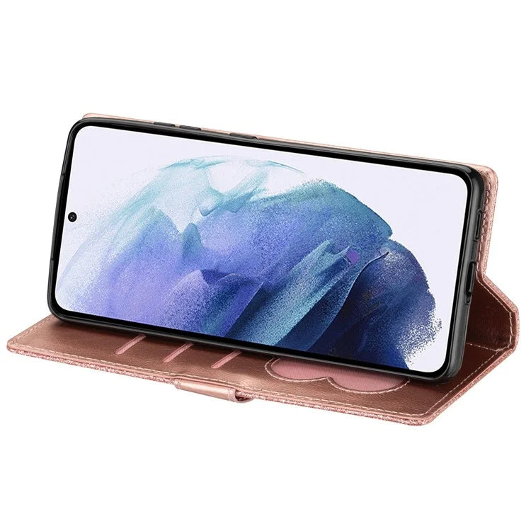 For Samsung Galaxy A05s 4G Case Zipper Pocket Leather Cover with Wallet Gold