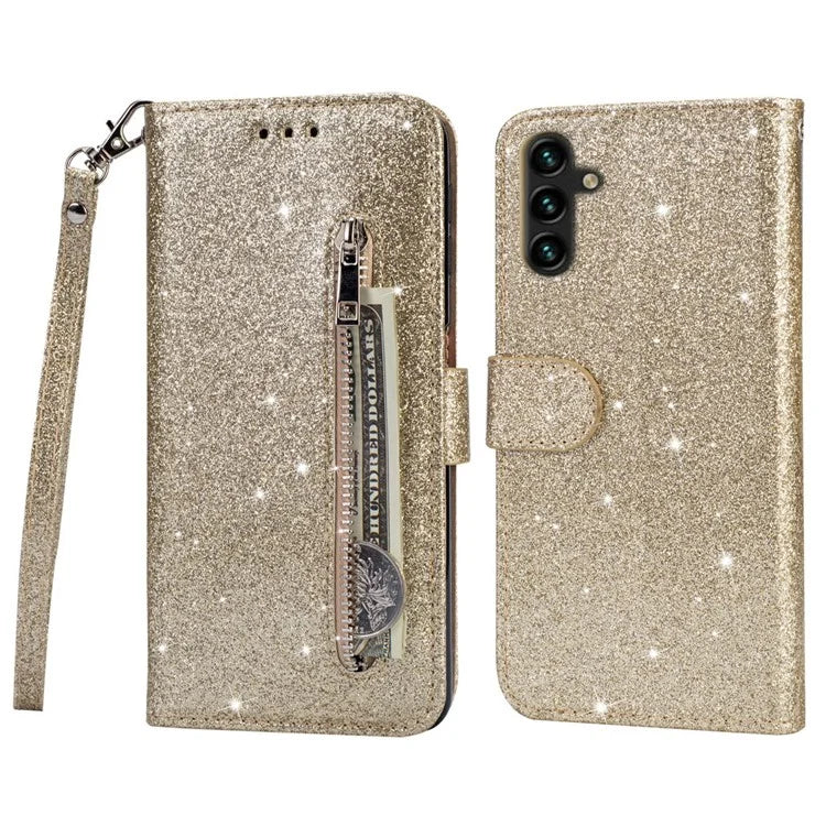 For Samsung Galaxy A05s 4G Case Zipper Pocket Leather Cover with Wallet