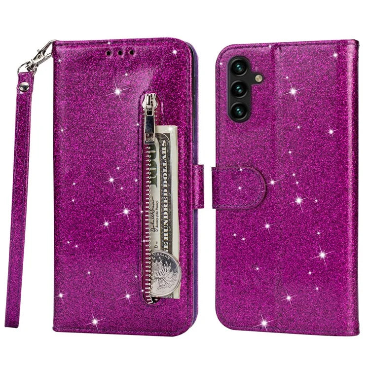 For Samsung Galaxy A05s 4G Case Zipper Pocket Leather Cover with Wallet