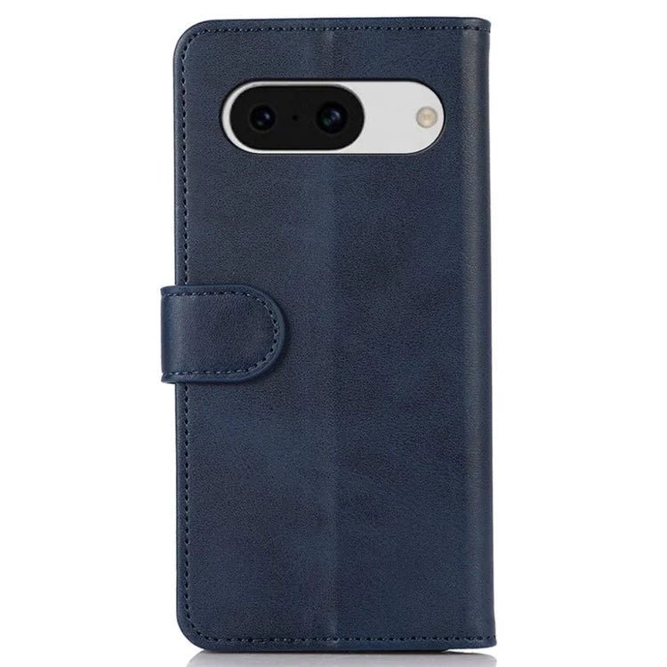 For Google Pixel 8a Case Cowhide Texture PU Leather Shell Phone Stand Cover Wallet