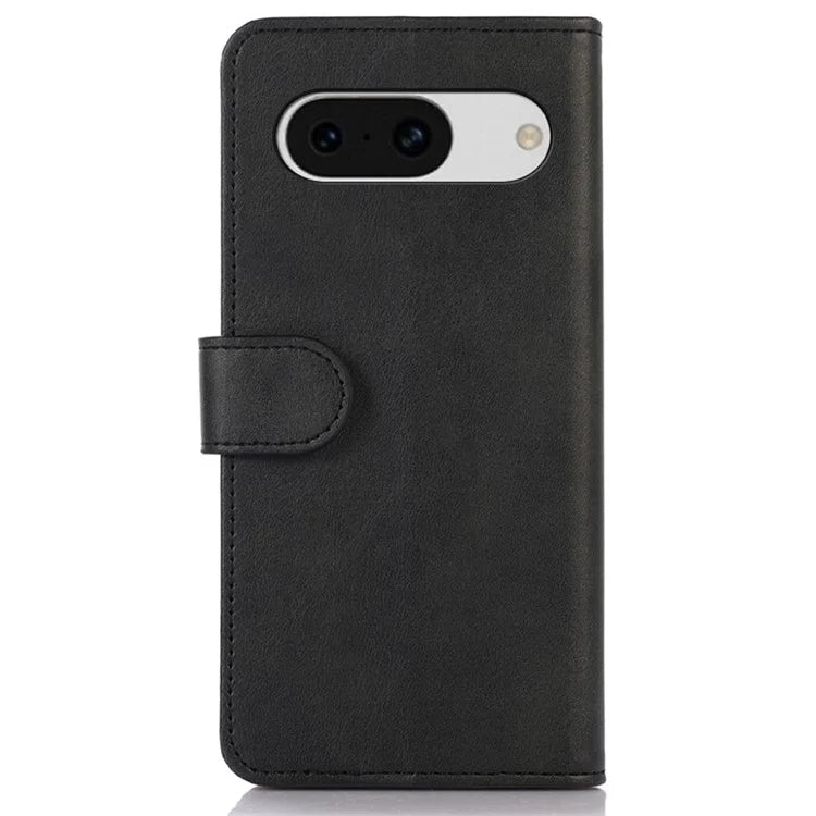For Google Pixel 8a Case Cowhide Texture PU Leather Shell Phone Stand Cover Wallet