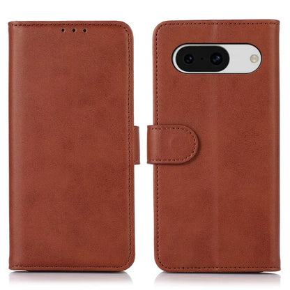 For Google Pixel 8a Case Cowhide Texture PU Leather Shell Phone Stand Cover Wallet
