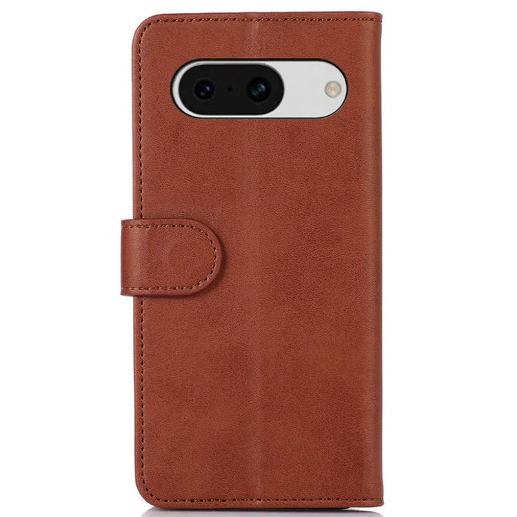 For Google Pixel 8a Case Cowhide Texture PU Leather Shell Phone Stand Cover Wallet