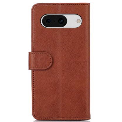 For Google Pixel 8a Case Cowhide Texture PU Leather Shell Phone Stand Cover Wallet