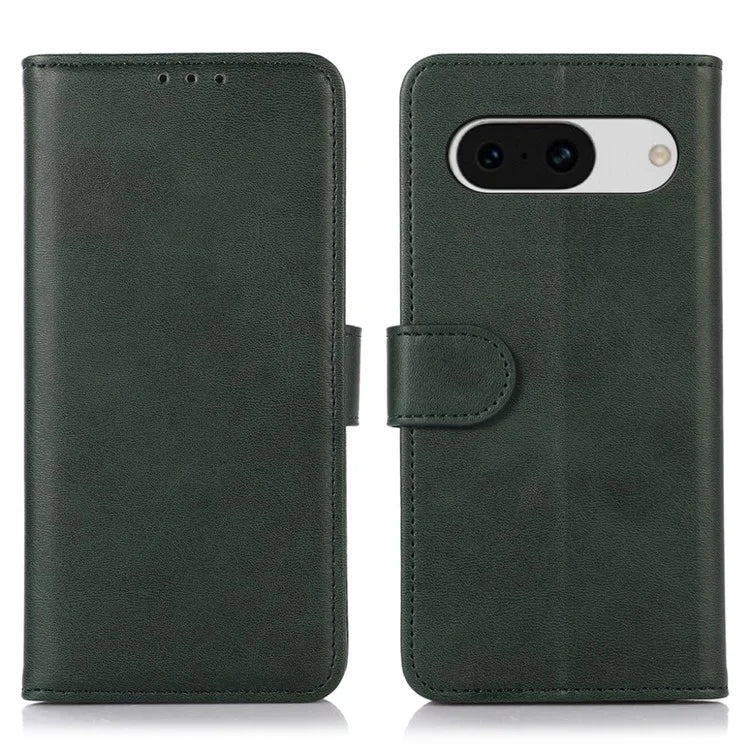 For Google Pixel 8a Case Cowhide Texture PU Leather Shell Phone Stand Cover Wallet