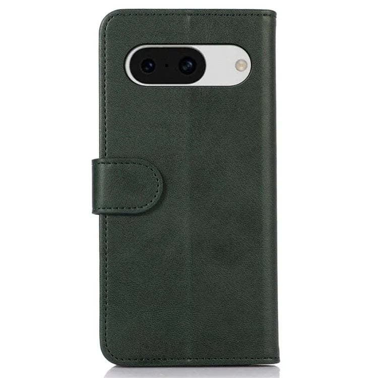 For Google Pixel 8a Case Cowhide Texture PU Leather Shell Phone Stand Cover Wallet