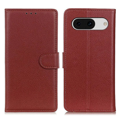 For Google Pixel 8a Case Anti-Scratch Litchi Texture Wallet Leather Phone Cover