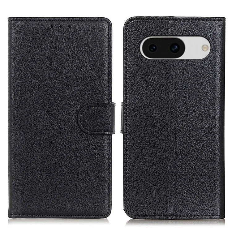 For Google Pixel 8a Case Anti-Scratch Litchi Texture Wallet Leather Phone Cover
