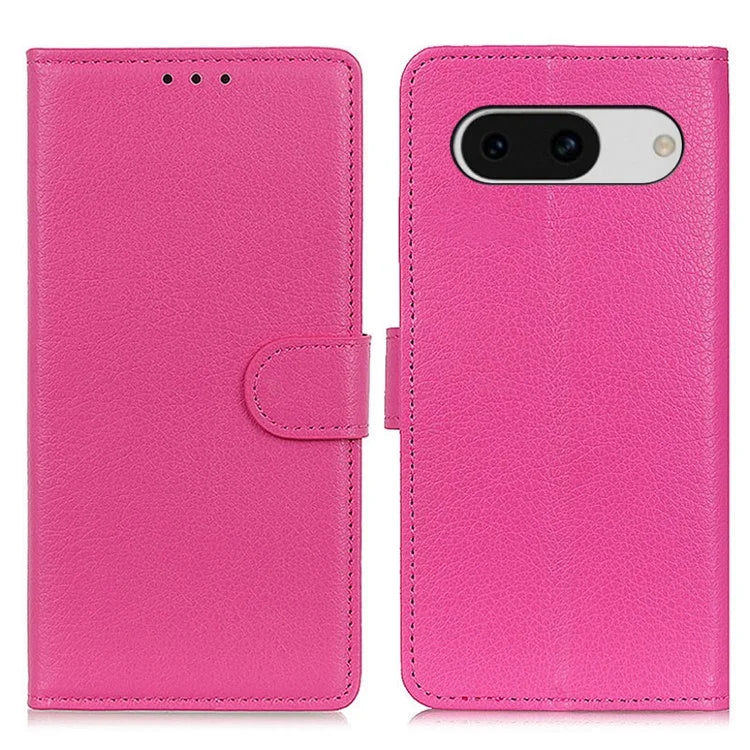 For Google Pixel 8a Case Anti-Scratch Litchi Texture Wallet Leather Phone Cover