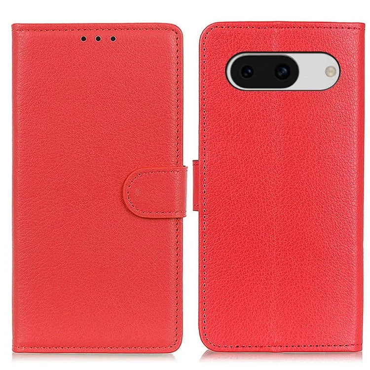For Google Pixel 8a Case Anti-Scratch Litchi Texture Wallet Leather Phone Cover
