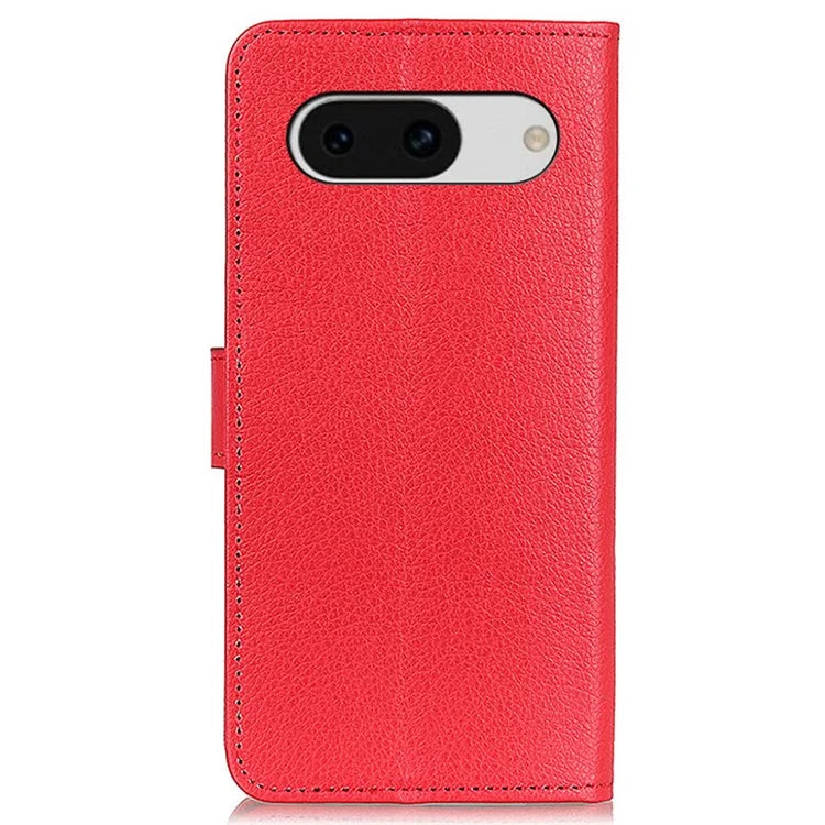 For Google Pixel 8a Case Anti-Scratch Litchi Texture Wallet Leather Phone Cover