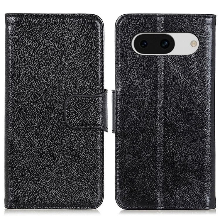 For Google Pixel 8a Case Nappa Texture Slim-Fit Split Leather Phone Cover Wallet