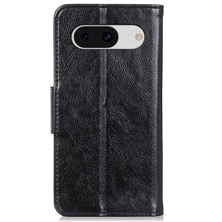For Google Pixel 8a Case Nappa Texture Slim-Fit Split Leather Phone Cover Wallet
