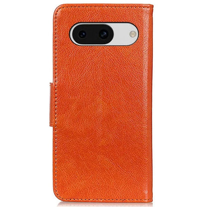 For Google Pixel 8a Case Nappa Texture Slim-Fit Split Leather Phone Cover Wallet