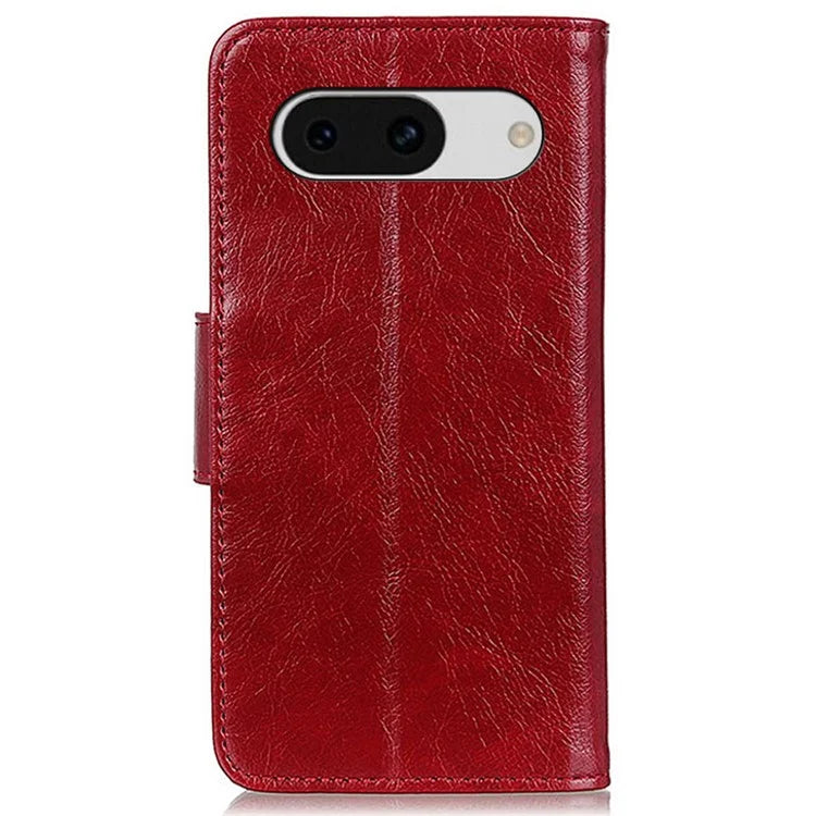 For Google Pixel 8a Case Nappa Texture Slim-Fit Split Leather Phone Cover Wallet